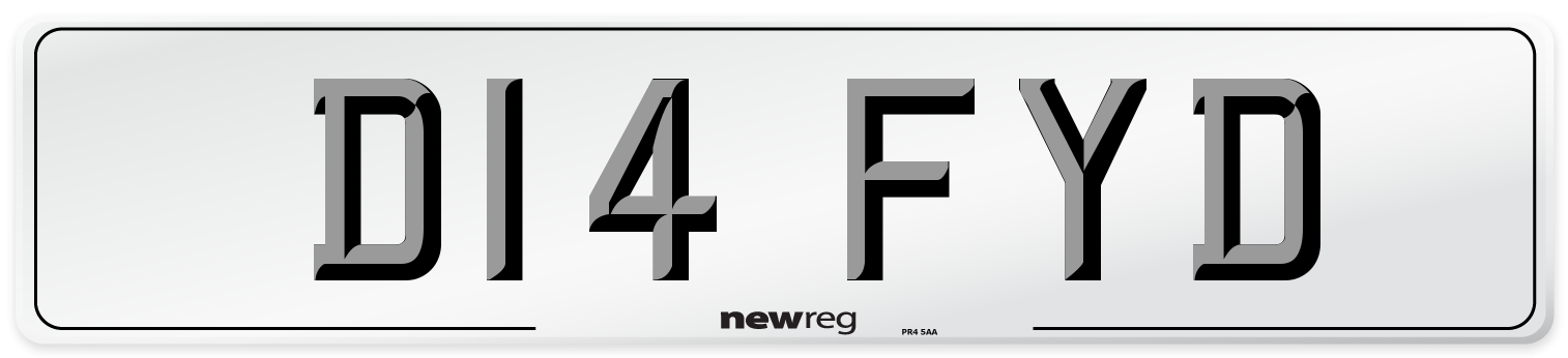 D14 FYD Number Plate from New Reg